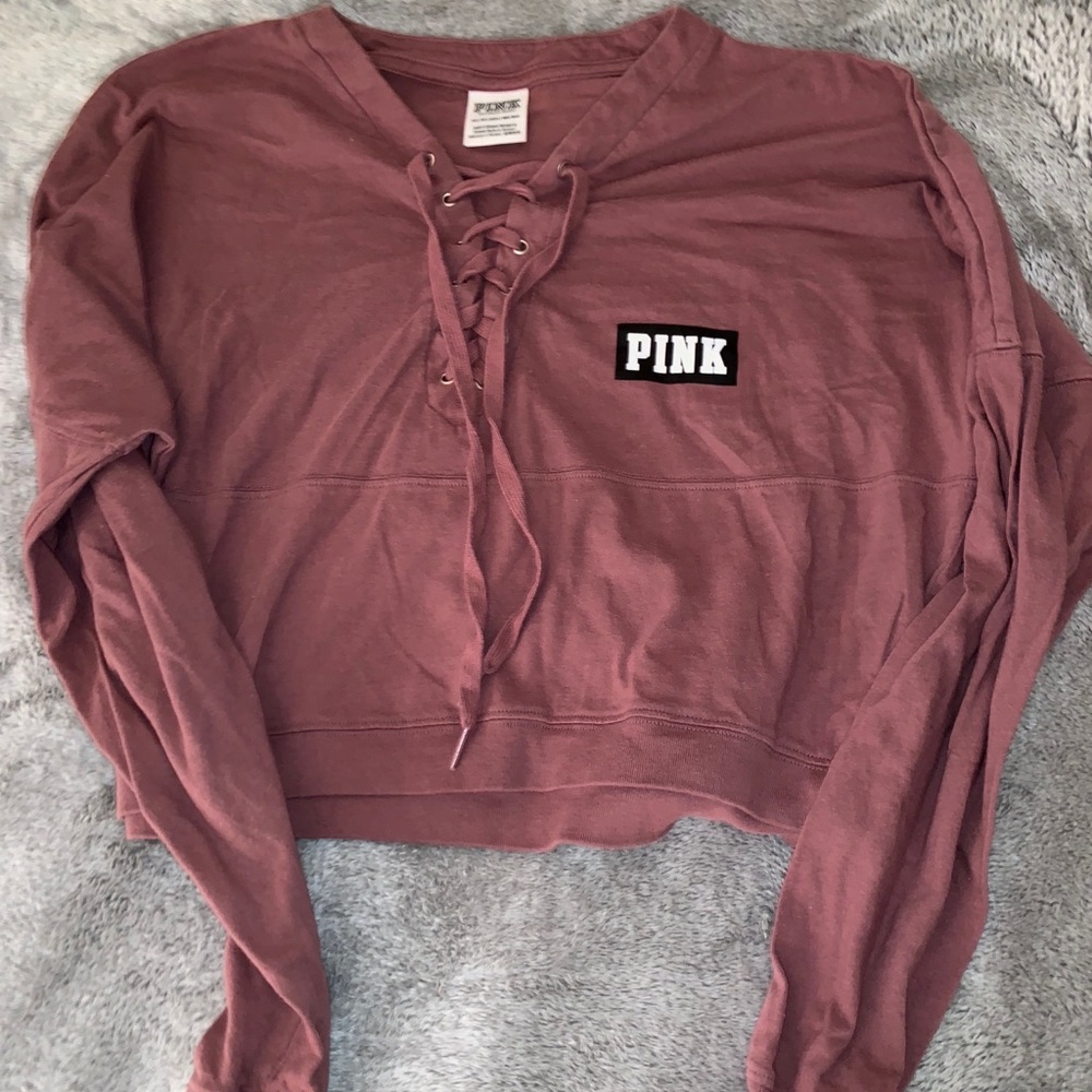PINK long sleeved crop